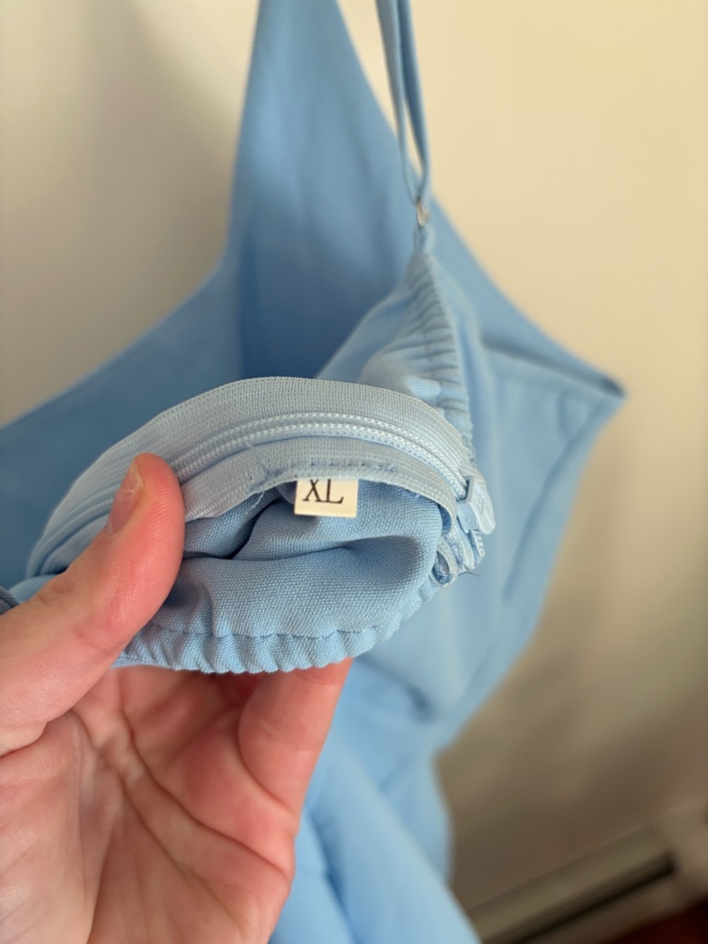 Light Blue Ruffle Wrap Dress - Picture 3 of 3